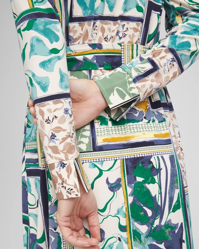 Patchwork Print Maxi Shirtdress - image 4